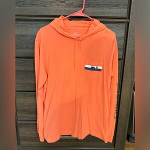 Men’s Orange Vineyard Vines Long Sleeve Hoodie - Small